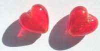 2 15mm Red and Silver Foil Hearts